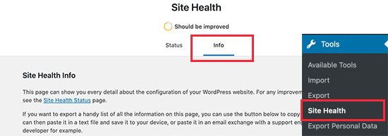 sitehealth sysinformation