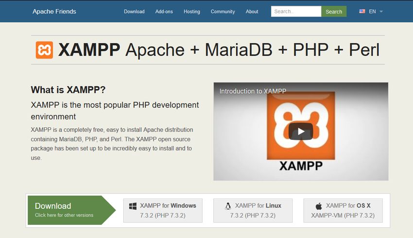 xampp homepage